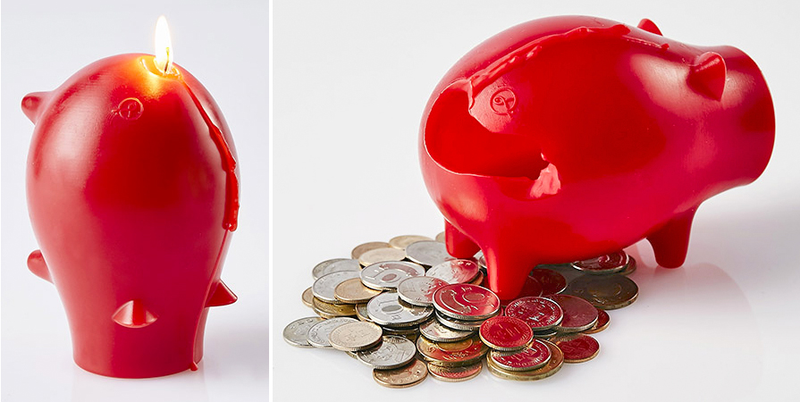 Illustration for article titled You'll Have to Burn This Piggy Bank Candle to Access Your Savings